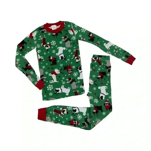 Hanna Andersson Christmas Dogs Pajama Set Size 8 - Picture 1 of 3